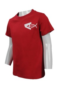 KD022 大量訂做童裝T恤 設計小童圓領短袖T恤 自訂印花小童T恤供應商